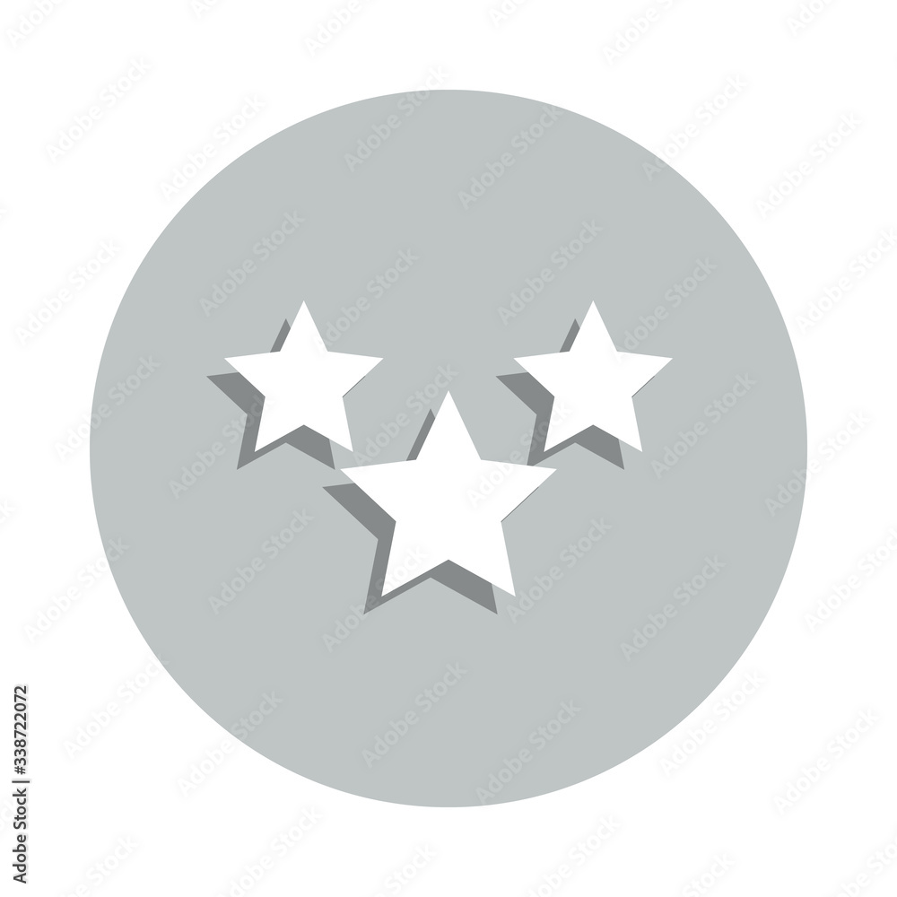 Poster three stars badge icon. simple glyph, flat vector of army icons for ui and ux, website or mobile app