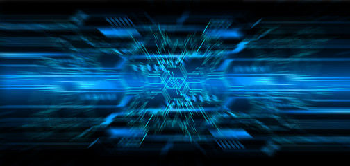 Blue cyber circuit future technology concept background
