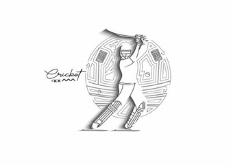 Cricket banner batsman championship background.