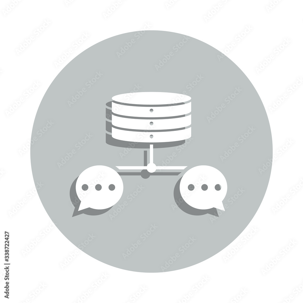 Poster chat, data, database badge icon. simple glyph, flat vector of network icons for ui and ux, website o