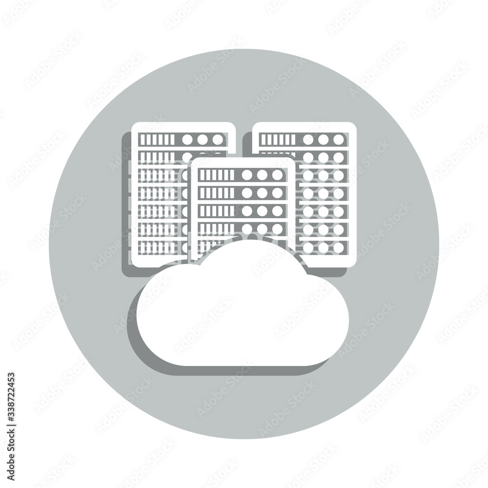Poster cloud, data, equipment badge icon. simple glyph, flat vector of network icons for ui and ux, website