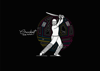 Cricket banner batsman championship background.