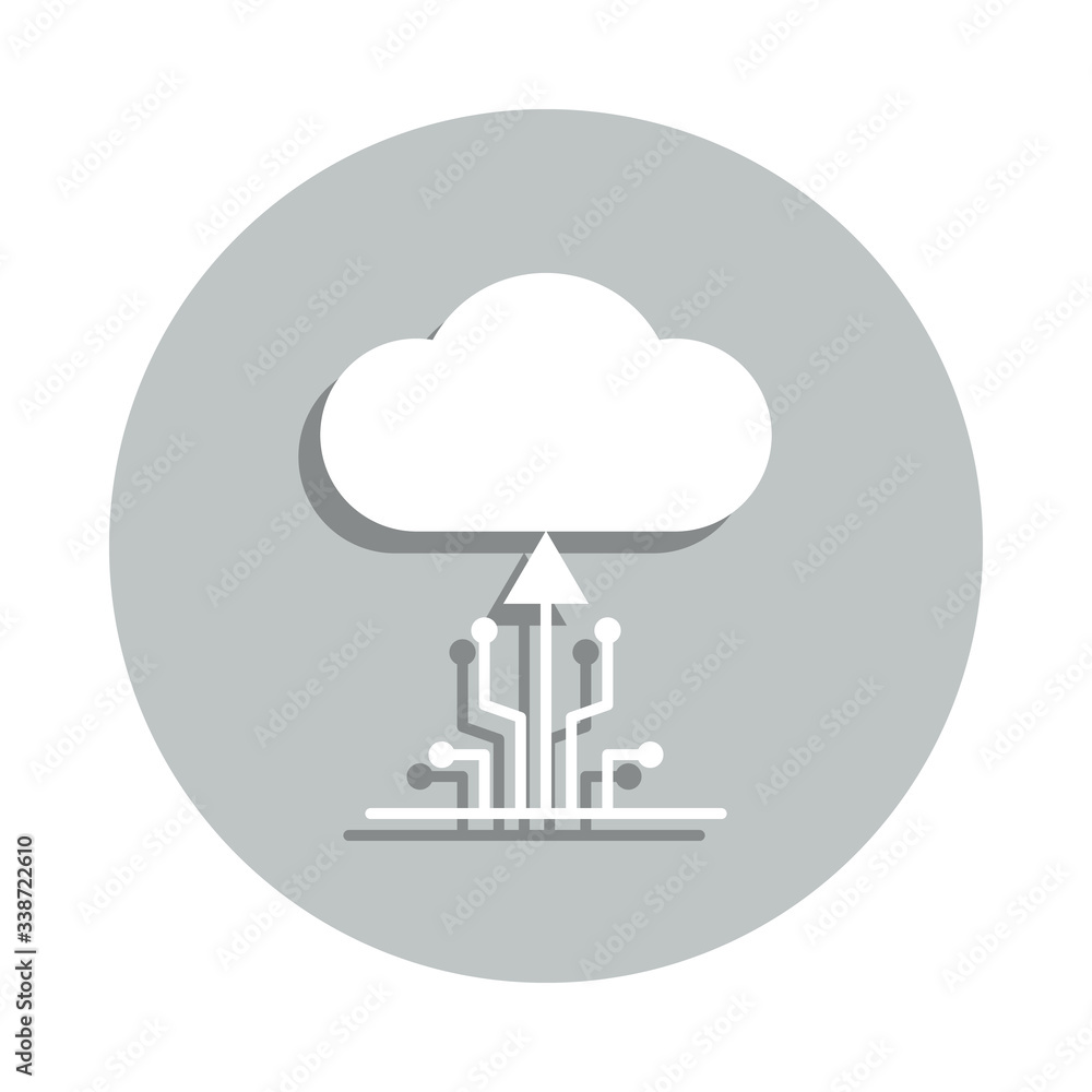 Poster cloud, upload badge icon. simple glyph, flat vector of network icons for ui and ux, website or mobil