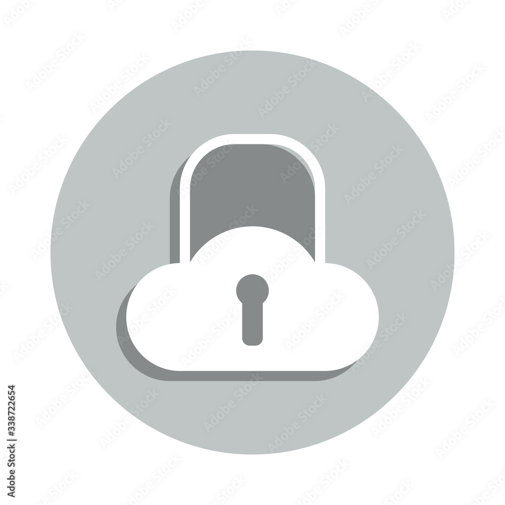 Poster cloud, security badge icon. simple glyph, flat vector of network icons for ui and ux, website or mob