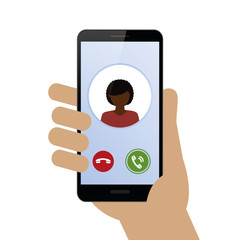 person calling with smartphone avatar isolated on white background vector illustration EPS10