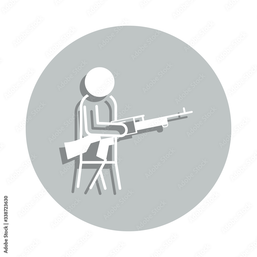 Poster man automatic badge icon. simple glyph, flat vector of miscellaneous icons for ui and ux, website or