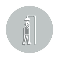 shower man badge icon. Simple glyph, flat vector of Miscellaneous icons for ui and ux, website or mobile application