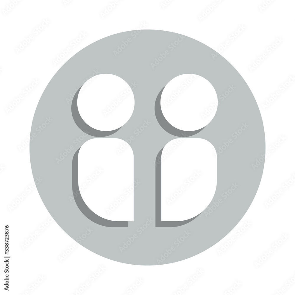 Poster connected people badge icon. simple glyph, flat vector of conversation icons for ui and ux, website 