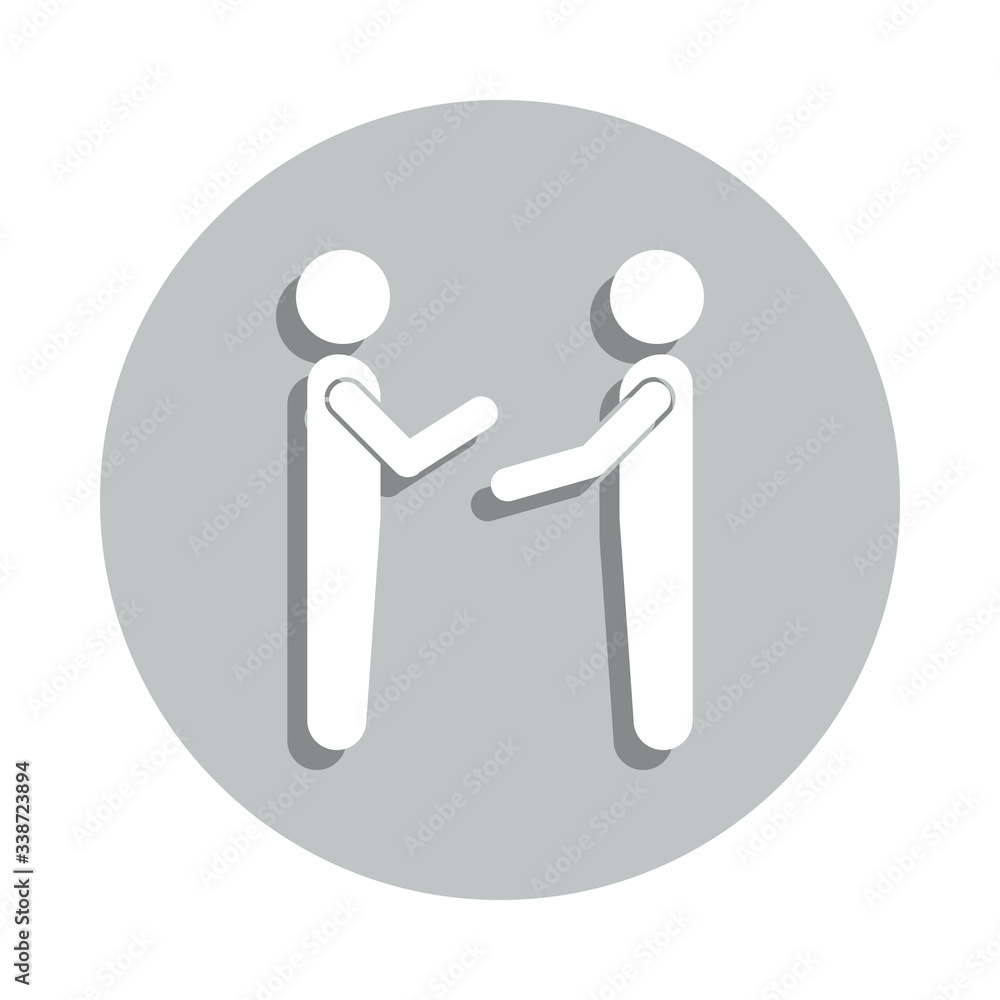 Poster relation of two people badge icon. simple glyph, flat vector of conversation icons for ui and ux, we