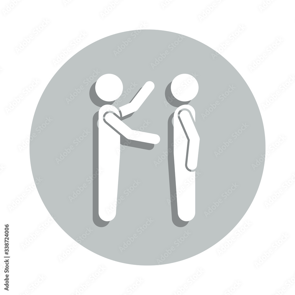 Aufkleber explain to the employee badge icon. simple glyph, flat vector of conversation icons for ui and ux, w