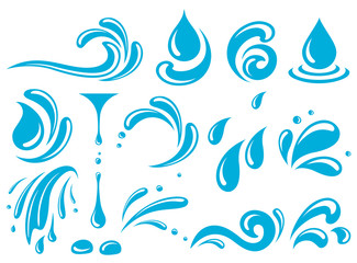 water design element, drop, splash set icons - 338724265