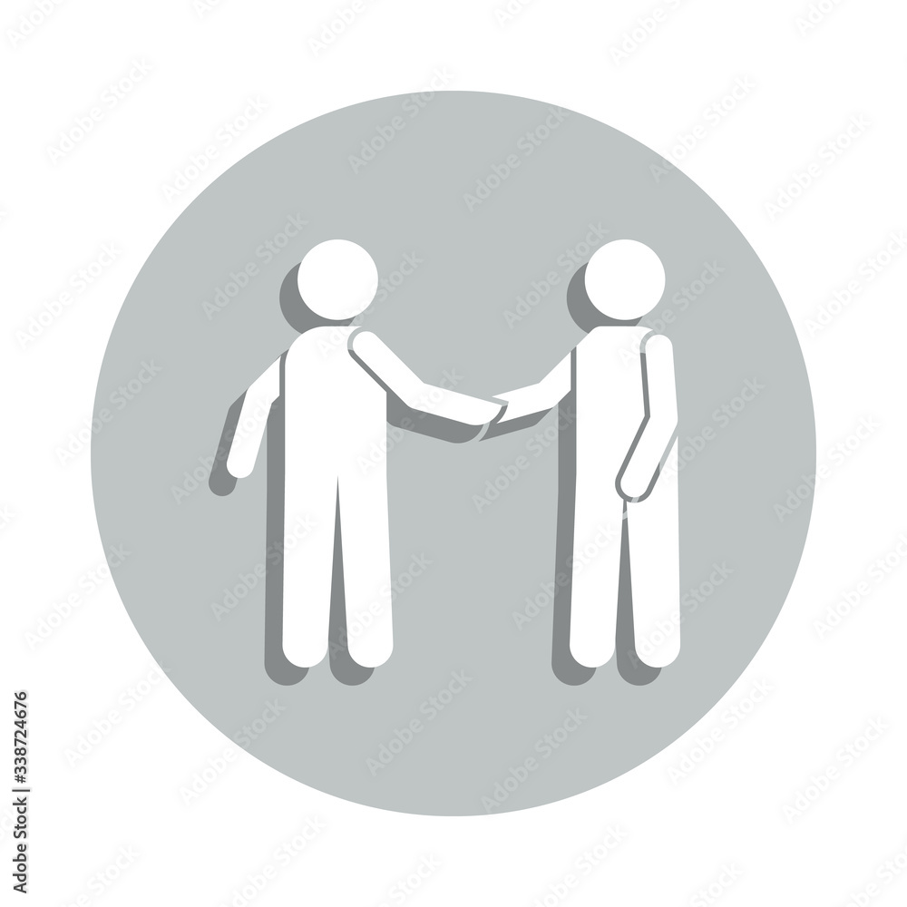 Poster handshake badge icon. simple glyph, flat vector of conversation icons for ui and ux, website or mobi