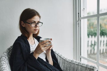 business woman drinking coffee