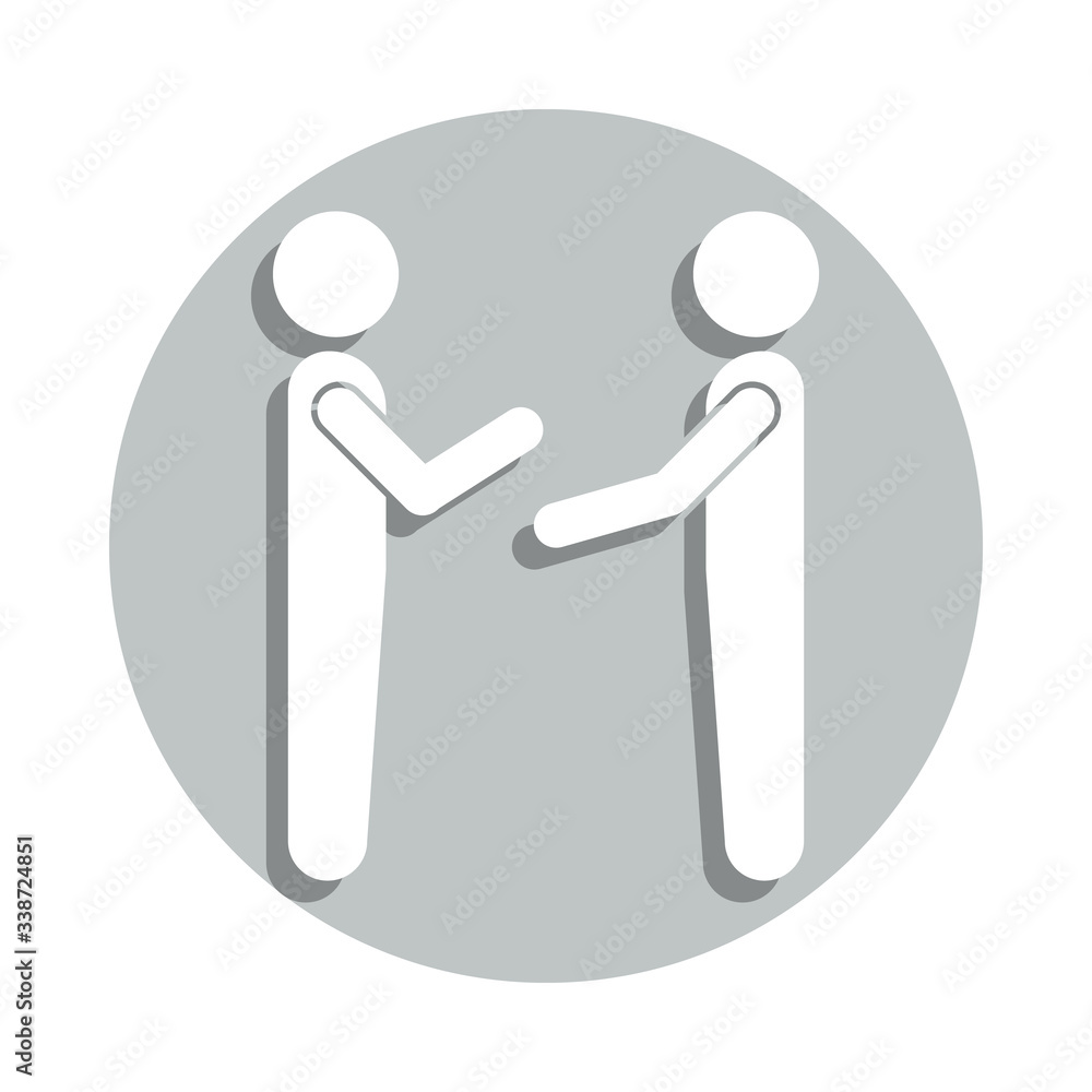 Poster communication between two people badge icon. simple glyph, flat vector of conversation icons for ui 