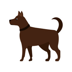 cute dog brown color isolated icon vector illustration design