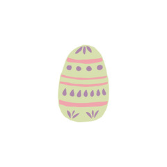 Cartoon egg for decoration design. Happy easter background. Funny vector illustration.