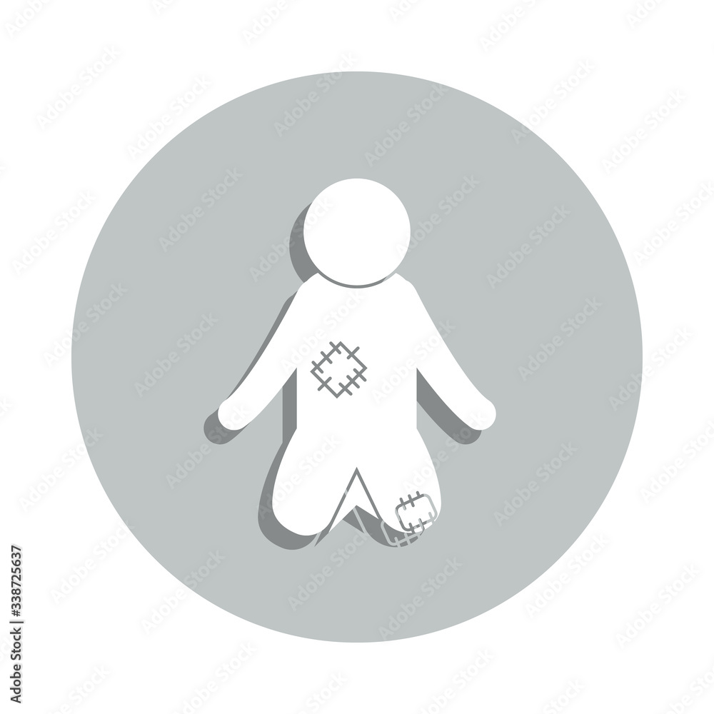 Poster poor child badge icon. simple glyph, flat vector of poor people icons for ui and ux, website or mobi