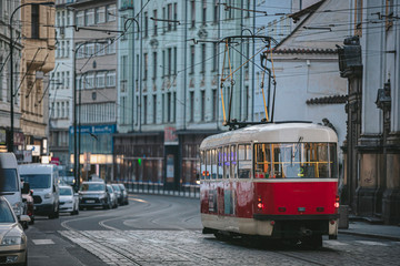 old tram in Prague