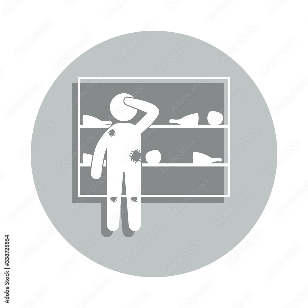 Poster poor and hungry badge icon. simple glyph, flat vector of poor people icons for ui and ux, website or