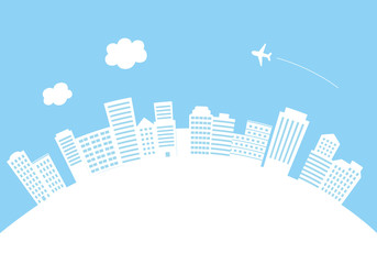 Fototapeta premium 街並みのイラスト