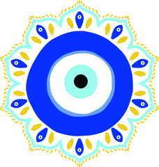 evil eye mandala vector illustration
