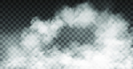White vector cloudiness ,dust, fog or smoke on dark checkered background.Cloudy sky or smog over the city.Vector illustration.

