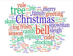 Word Cloud Poster with Words of Christmas