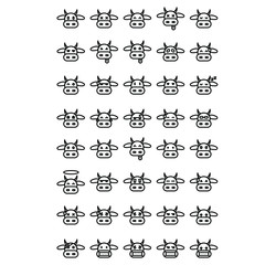 Fototapeta na wymiar Cow Emoji Outline