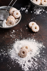 homemade cookies with powdered sugar