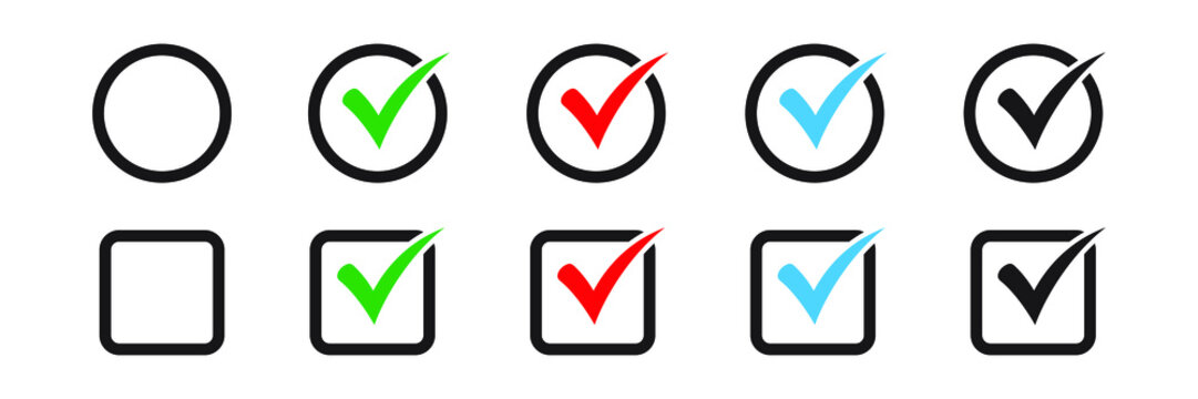 Checkbox set with blank and checked checkbox vector icon.