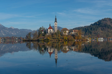 Fototapeta na wymiar Medieval Bled Castle , Lake Bled, Slovenia