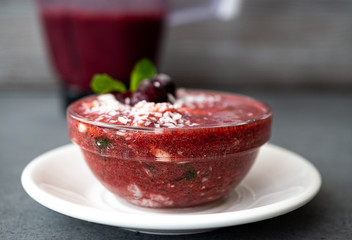 cherry sauce in glass