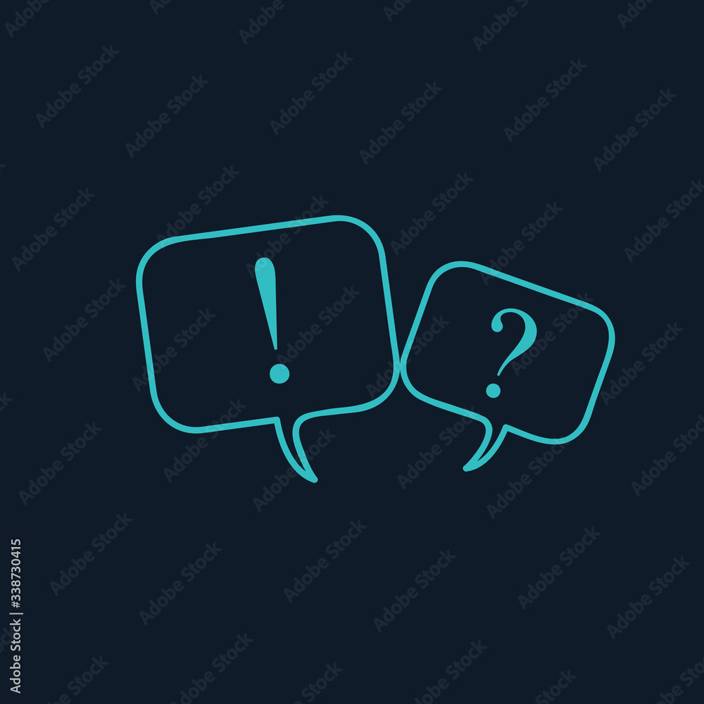 Aufkleber chat speech bubbles with question mark and exclamation point. stock vector illustration isolated on 