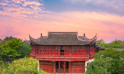 Fototapeta na wymiar Landscape architecture of Grand View Garden in Shanghai, China