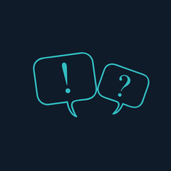 Fototapeta premium Chat speech Bubbles with Question Mark And Exclamation Point. Stock Vector illustration isolated on white background.