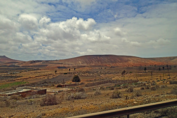 l calm summer cloudy landscape from the Spanish Canary Island Lanzarote