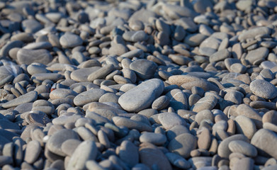 Rounded Pebble beach ground
