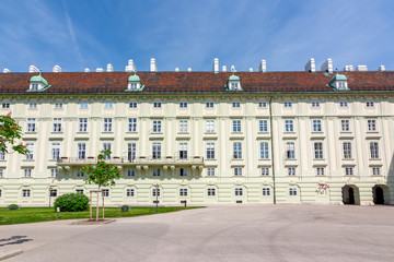 Building facade in Hofburg complex, Vienna, Austria