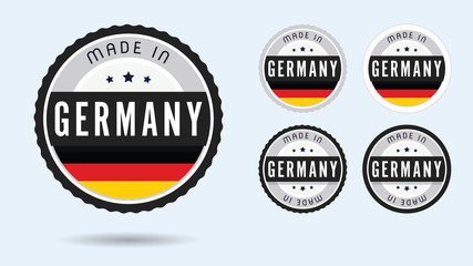 Made in Germany. Set of labels and badges. Merchandise tag with German flag.