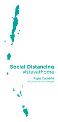 Andaman and Nicobar Islands map with Social Distancing stayathome tag