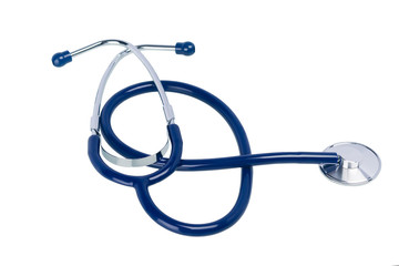 medical stethoscope top view isolated on a white background