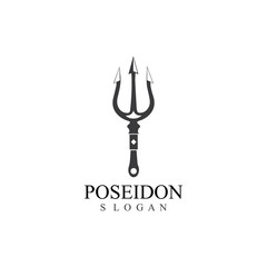 Trident design vector and poseidon icon illustration template