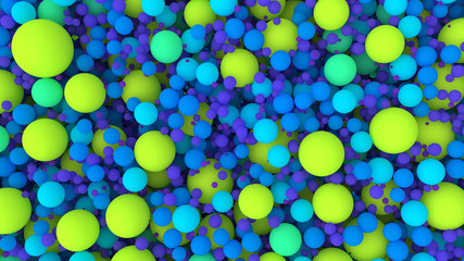 Abstract Spheres Background with green and blue modern colors