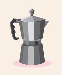 Coffeepot vector illustration. Can be used as print, postcard, element design, package design, web, magazine or book illustration, stickers.