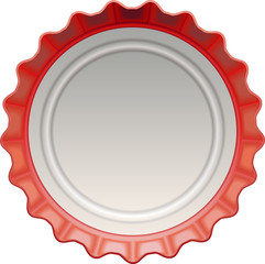 R&uuml;ckseite einesroten Kronkorkenverschlusses als realistische Vektorzeichnung