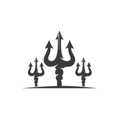 Trident design vector and poseidon icon illustration template