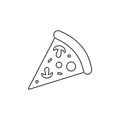 Pizza icon, pizza slice icon. Piece of pizza simple vector icon.