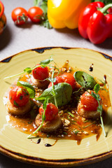 Cherry tomatoes with croutons