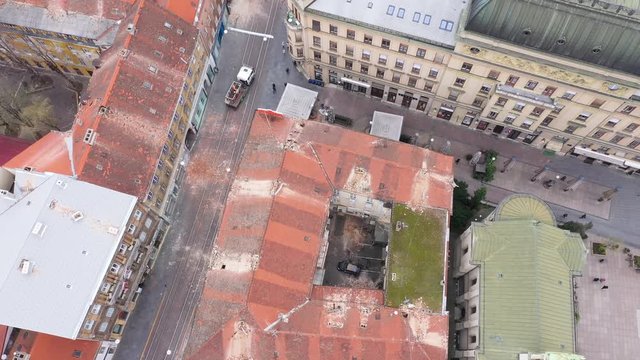 Zagreb Earthquake during COVID19 Corona Virus - Aerial footage