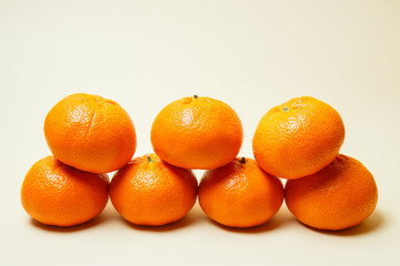 oranges on white background